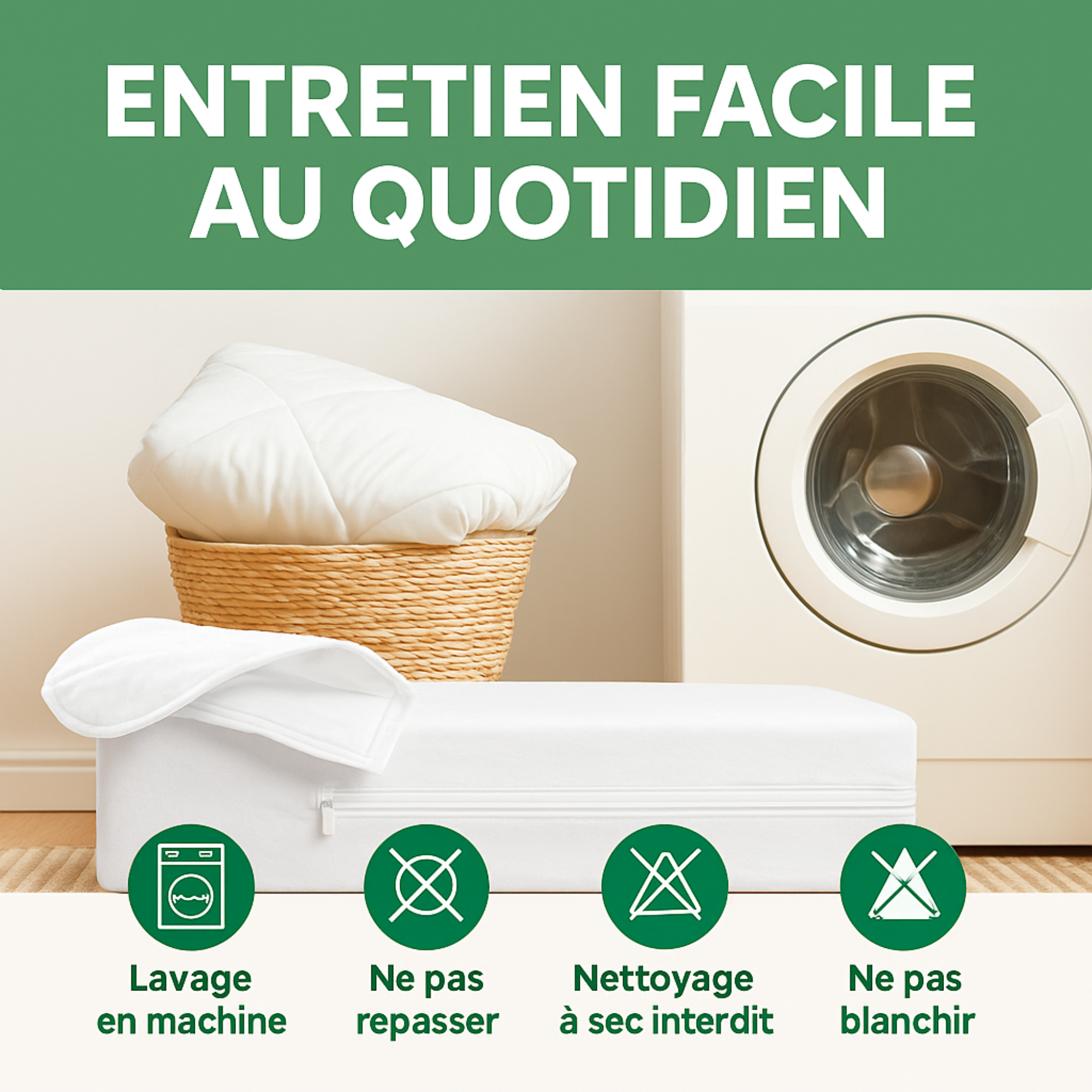 GAROOP Housse Matelas Anti-Punaises de Lit Imperméable Anti-Acariens Certifiée OEKO-TEX 90 à 160 cm