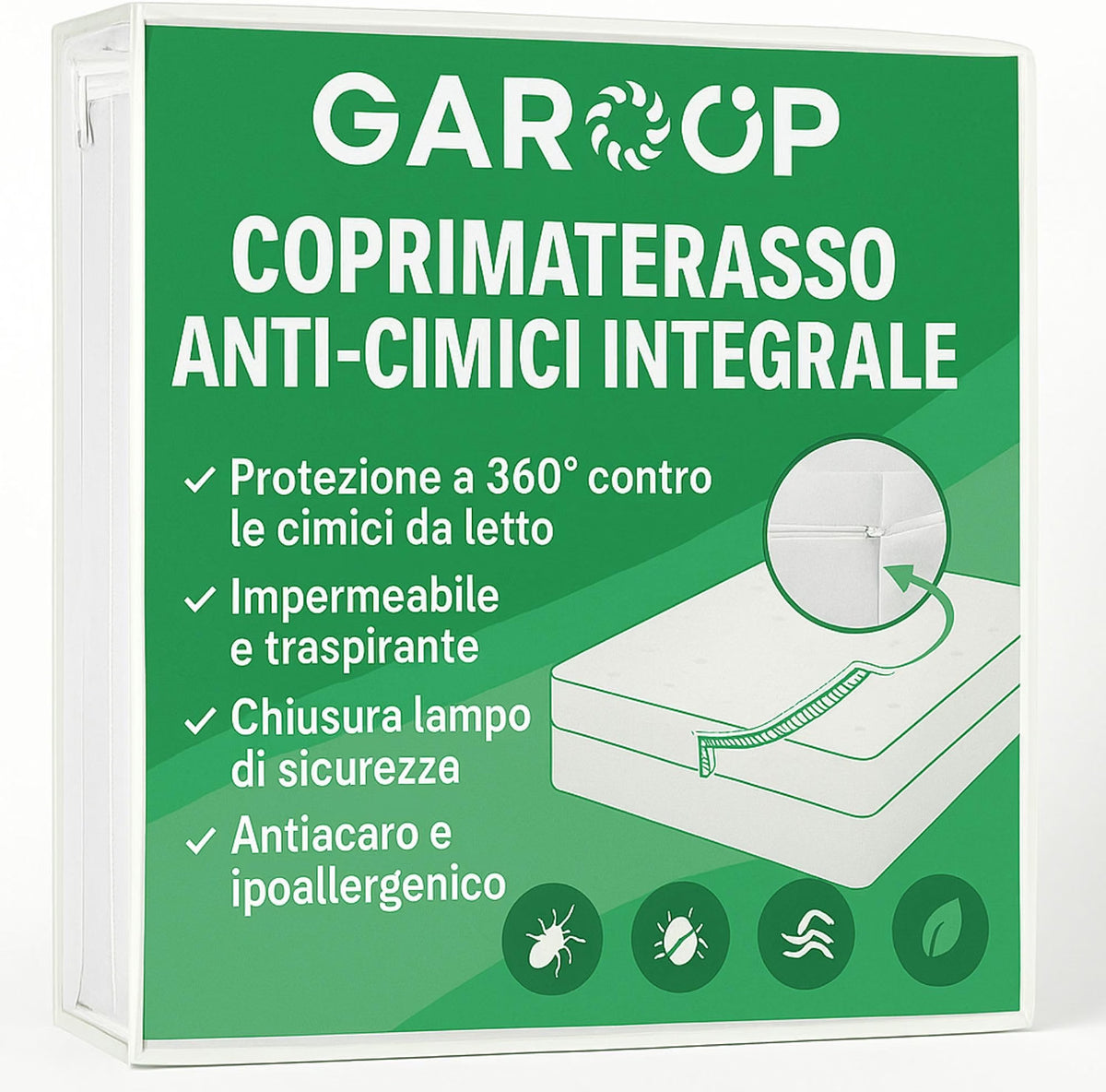 Coprimaterasso Anti-Cimici da Letto Integrale — Impermeabile e Anti-Acari OEKO-TEX