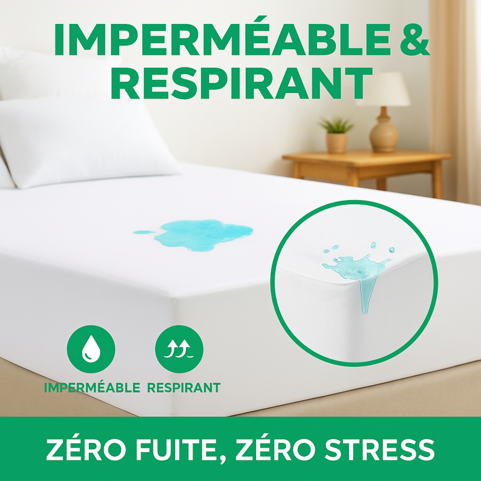 GAROOP Housse Matelas Anti-Punaises de Lit Imperméable Anti-Acariens Certifiée OEKO-TEX 90 à 160 cm